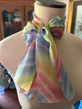 Vintage silk handcrafted by Lovelia Silks rainbow colors